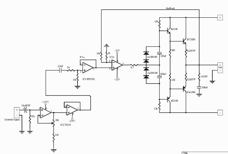 CAR AMPLIFIER 1X100W Schematic