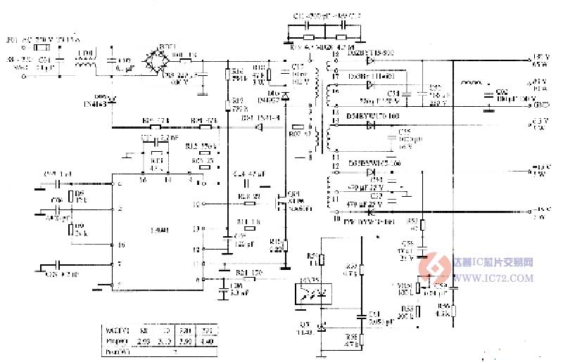 L5991在90 W计算机显示器电源中的应用电路图