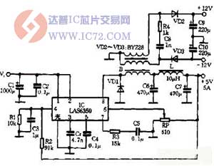具有三级输出电压的电源电路图