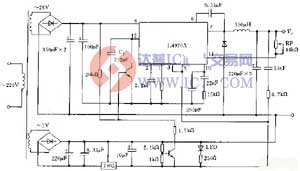 采用L4970A构成的可调开关电源电路图