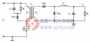 单端反激DC／DC变换器电路图