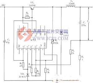 W723组成的开关式恒流源应用电路图