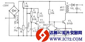 用自激多谐振荡器作为脉冲发生器的他激开关稳压电源电路图