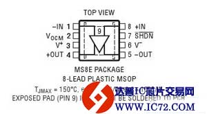 LTC6406 - 3GHz、低噪声、轨至轨输入差分放大器/驱动器