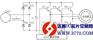变频器的控制驱动主电路图