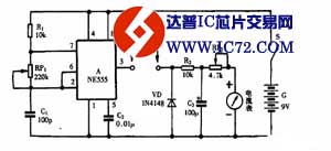 巧用NE555作线性电容测试仪电路图