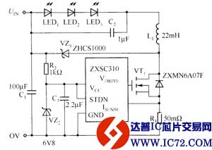 ZXSC310的典型应用电路图