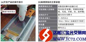 皮肤不必接触即可输入 投影型触摸面板亮相