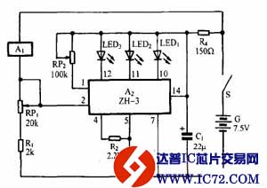 巧用ZH-3作暗房温度显示器电路图