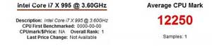 3.6GHz高频六核心酷睿i7 995X处理器曝光