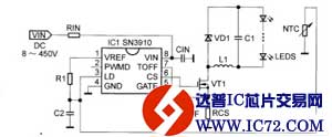 驱动芯片SN3910的特点与应用电路