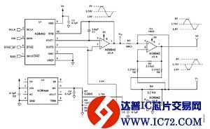 用于电流输出DAC AD5443的差分驱动器电路图