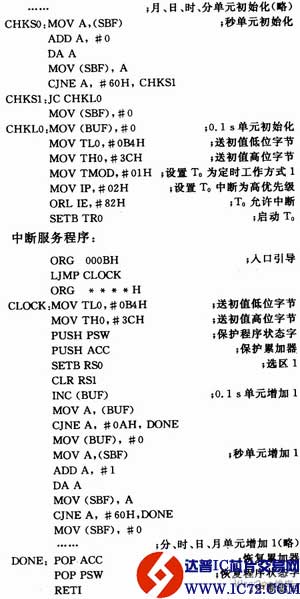 基于MCS-51单片机的测控系统的软时钟设计的优化