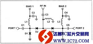 典型单刀双掷（SPDT）PF开关电路