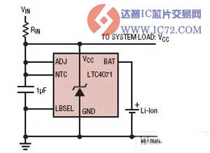 并联锂离子 / 锂聚合物电池充电器系统-LTC4071