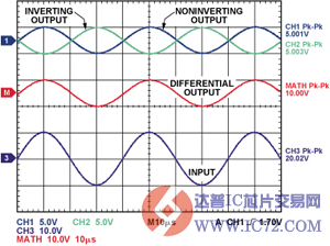 G=1/2的差分输出差动放大器系统
