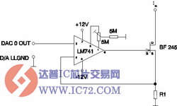 uA741组成的数字/模拟(A/D)转换器输出接口电路图