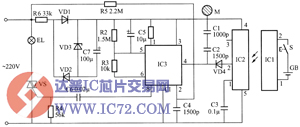 利用HF1095的无线遥控、触摸式调光照明控制器电路