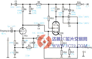 胆管大功率的功放电路图