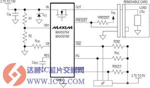 MAX5976A/MAX5976B：热插拔方案