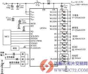 照明管理芯片LP3954的典型应用电路图