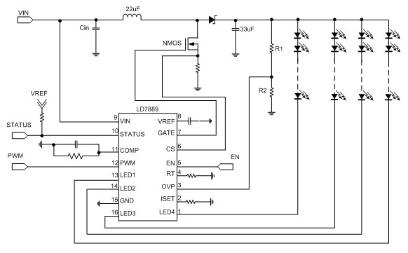 通嘉推出4 channel、Max 330mA/string、升压式LED背光驱动IC 