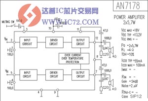 AN7178 音响IC电路图如图所示