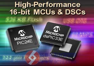 Microchip推出增强型内核数字信号控制器和单片机www.ic72.com