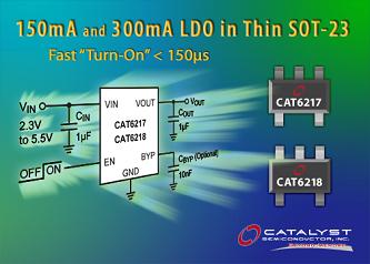 Catalyst最新两款LDO稳压器采用SOT-23封装