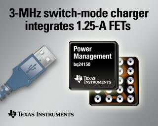 TI推出支持USB OTG的bq24150开关模式充电管理IC